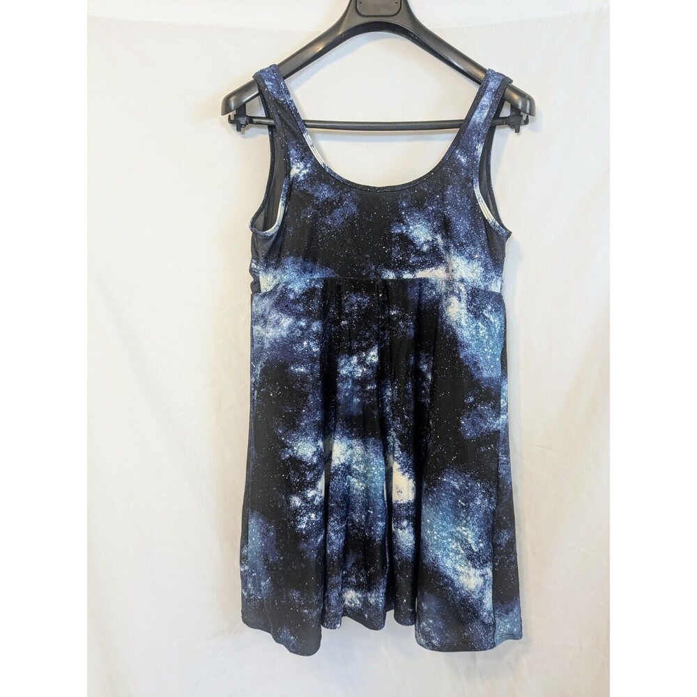 torrid Black & Blue Galaxy Print One-Piece Swim Dress